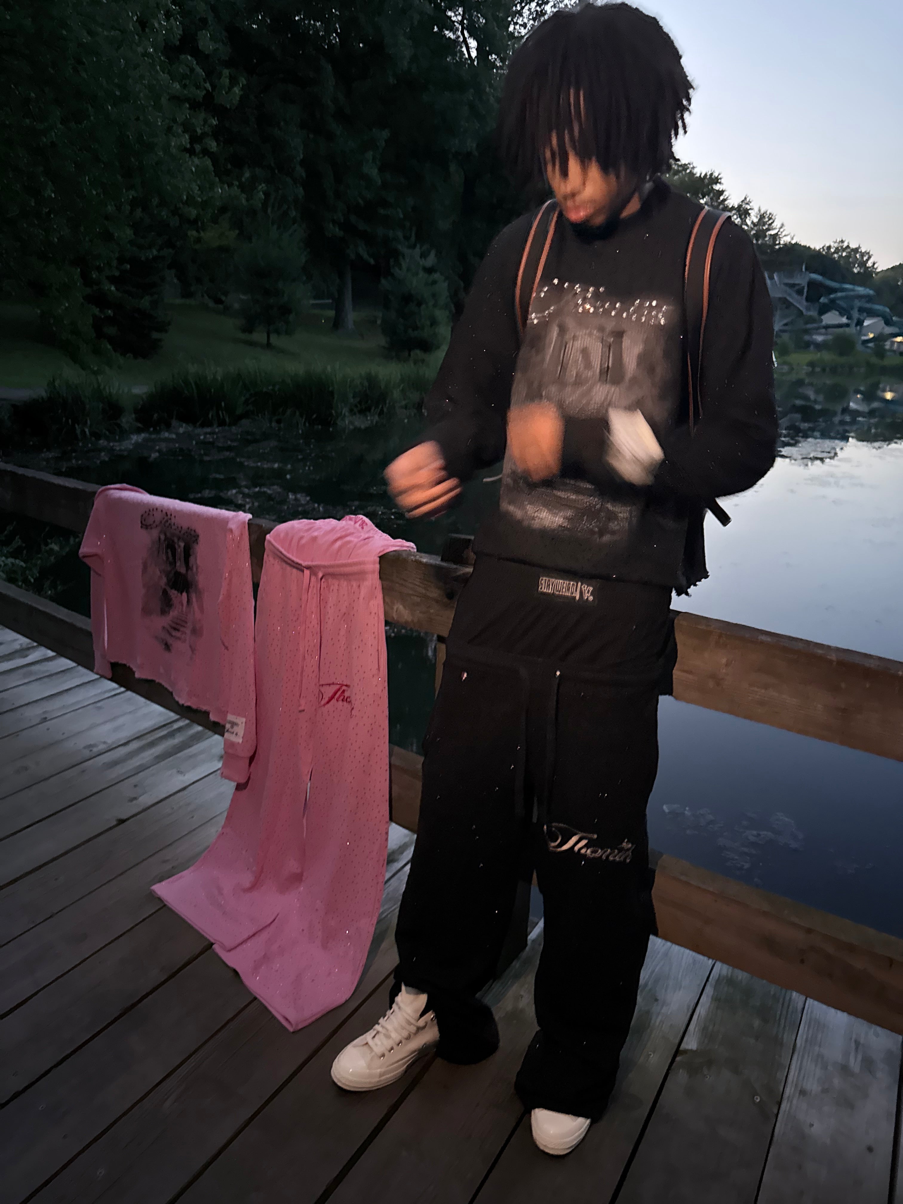 Black "STAIRWAY2HEAVEN" Pants