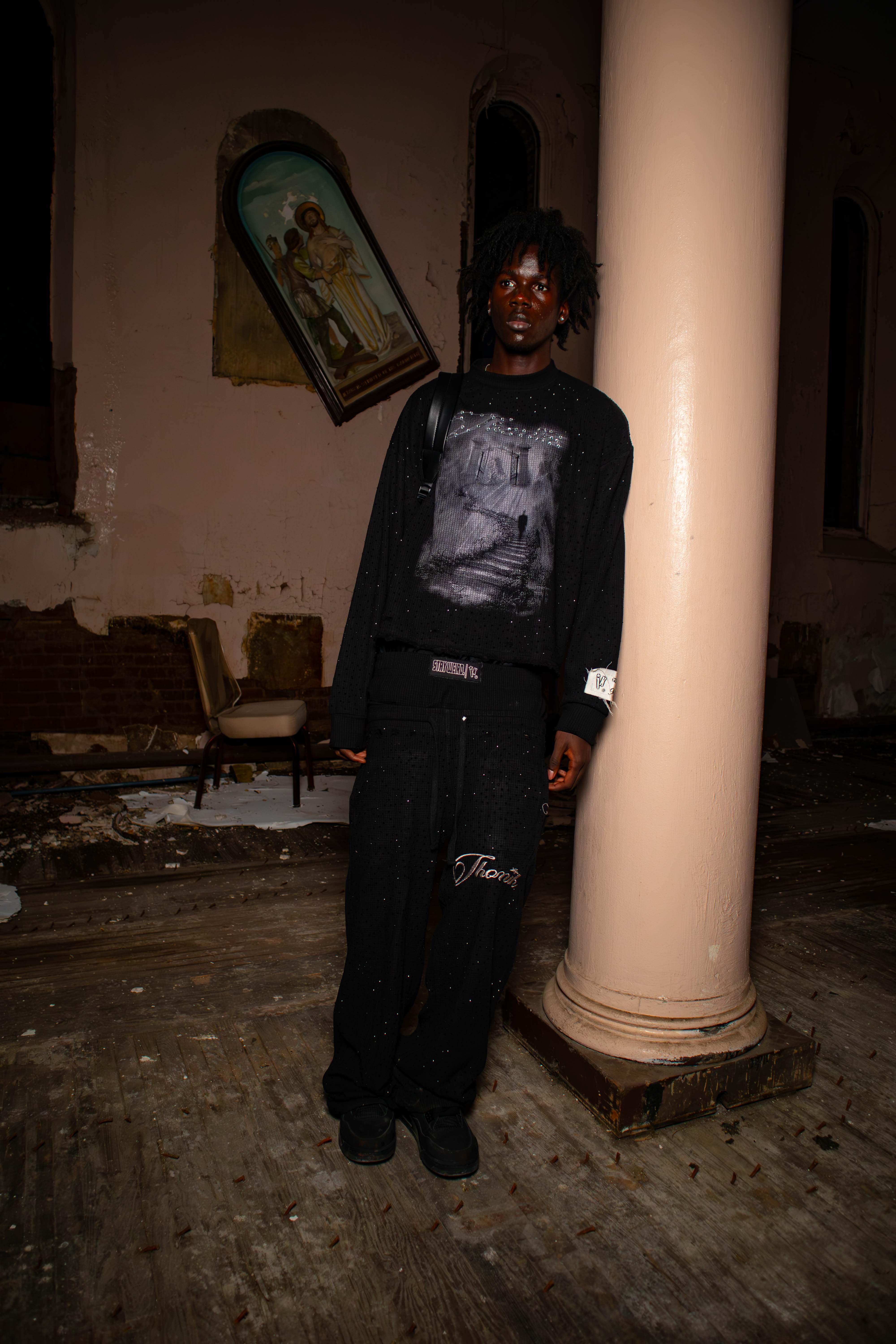 Black "STAIRWAY2HEAVEN" Pants