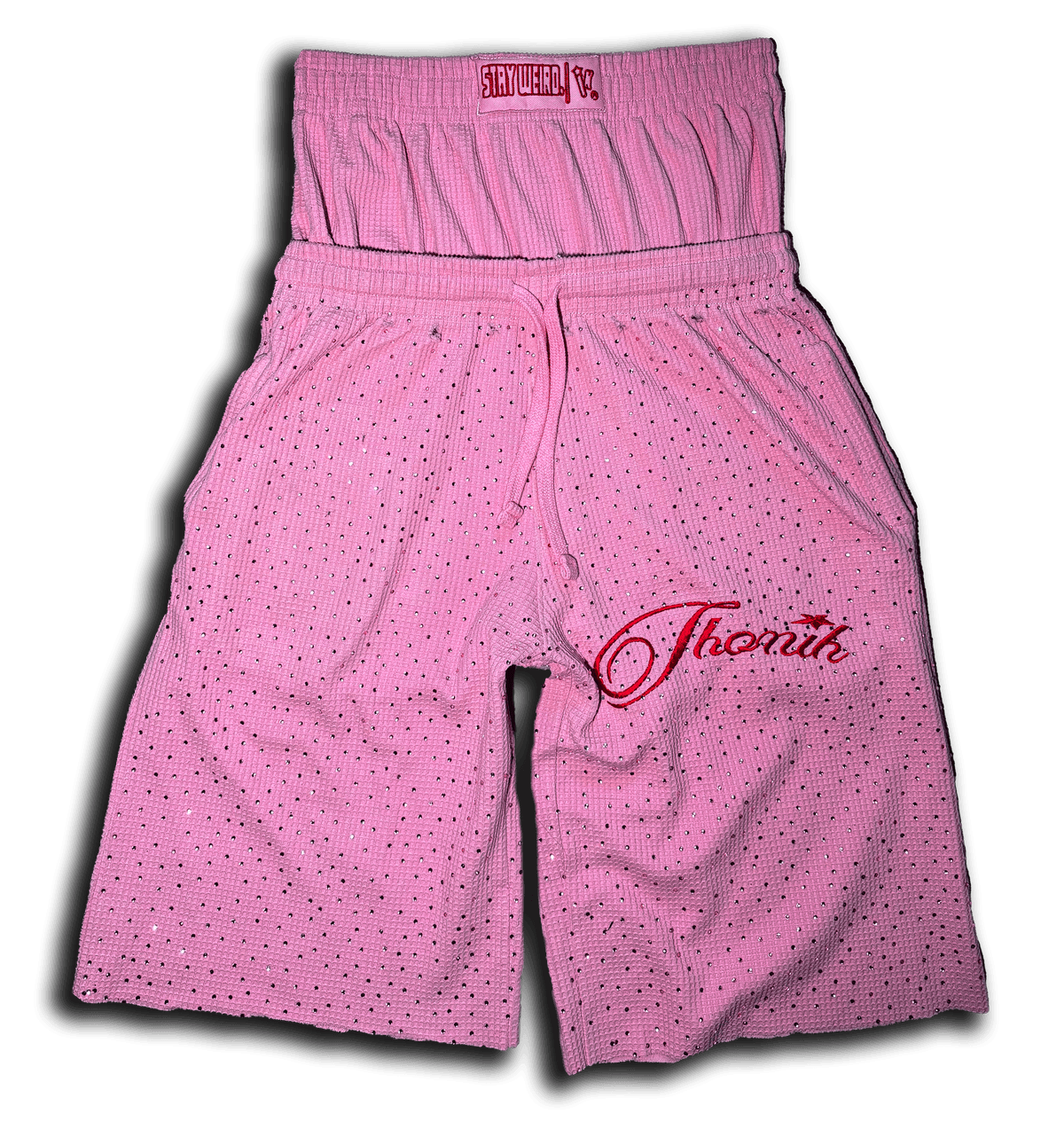 Pink "STAIRWAY2HEAVEN" shorts IKONIK